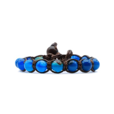 Kenshò Bracciale Agata Blu Striata -H006