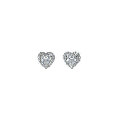 Orecchini Cuore con zirconi OB 18kt -AA2389