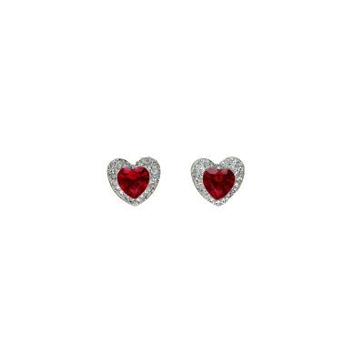 Orecchini a cuore con zirconi OB 18kt -AA2449