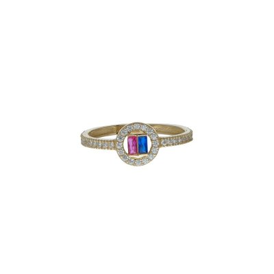 Anello con zirconi colorati OG 18kt -AA2425