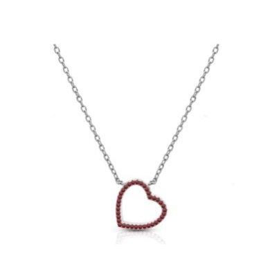 Argento 925 Collana con Cuore Rosso -AS1172B