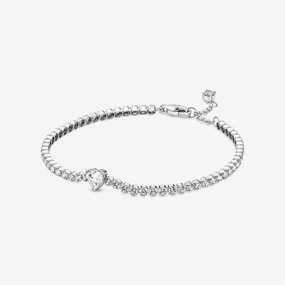 Pandora Bracciale Tennis con Cuore in Rilievo -590041C001-20