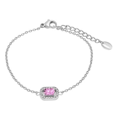 Brand Bracciale Cristallo Rettangolare Rosa -14BR032P - gioielleria fashion