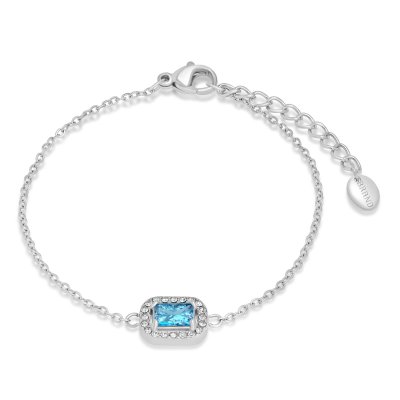 Brand Bracciale Cristallo Rettangolare Turchese -14BR032T