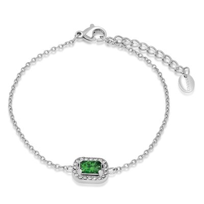 Brand Bracciale Cristallo Rettangolare Verde -14BR032V