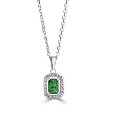 Brand Collana Cristallo Rettangolare Verde -14NK019V