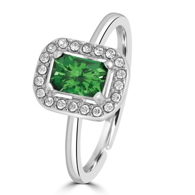 Brand Anello Cristallo Rettangolare Verde -14RG018V