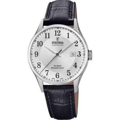 Festina Orologio Classic Argentato in Pelle Uomo -F20007/1