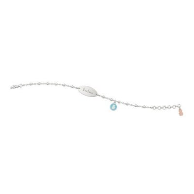 Nanan Bracciale Targetta Orso Azzurro -NAN0063