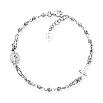 Amen Bracciale Rosario Argento Diamantato -BROBD3