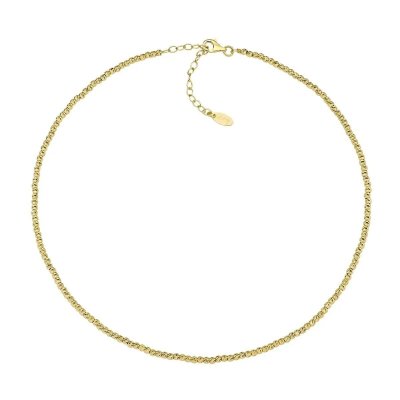 Amen Collana Dorata con Sfere Diamantate -CLDI25G