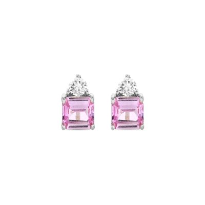 Argento Gn Orecchini Punto Luce Rosa -AS1406