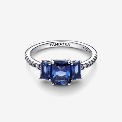 Pandora Anello Trilogy Pietre Blu -192389C01-48