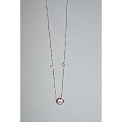 Vetro di Murano Argento Collana Circle Lilla -gma006.07