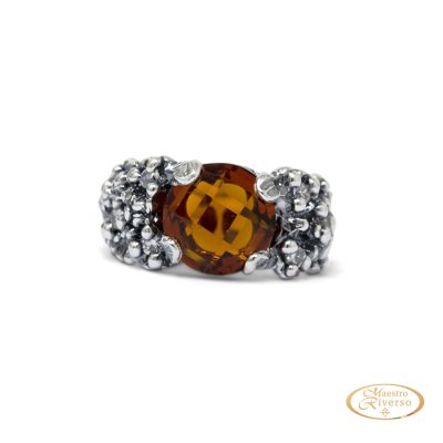 Maestro Riverso Anello Primule D’Argento Arancione -ANPRM07-AR