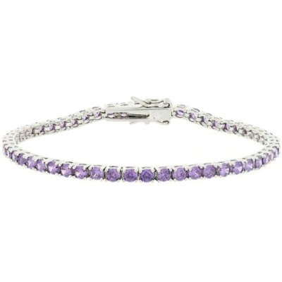 Urania Bracciale Tennis Argento Lilla -B0010