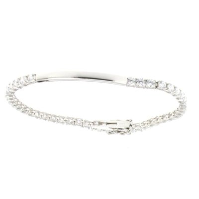 Urania Bracciale Tennis Argento Targhetta -B0401