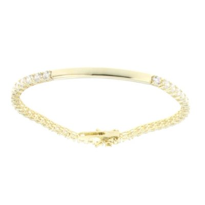 Urania Bracciale Tennis Dorato Targhetta -B0401GD