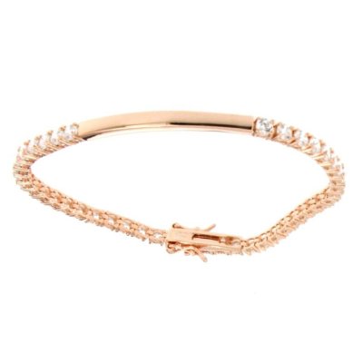 Urania Bracciale Tennis Rosato Targhetta -B0401RS