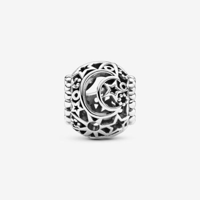 Pandora Charm Openwork Sole, Stella e Luna -799183C00