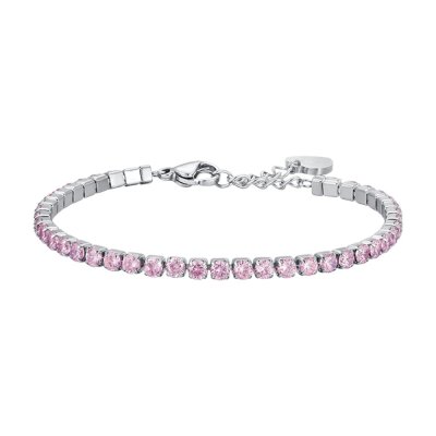 Luca Barra Bracciale Tennis Rosa -BK2272