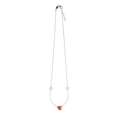 Vetro di Murano Argento Collana Sweet Arancione -GMA012.03