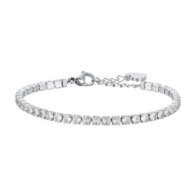 Luca Barra Bracciale Tennis Bianco-BK2361