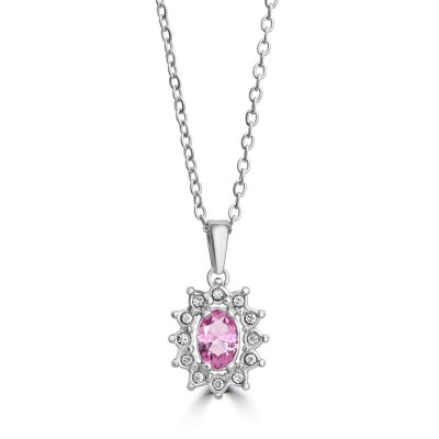 Brand Collana Cristallo Rettangolare Rosa -14NK020P