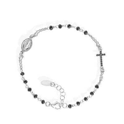 Amen Bracciale Rosario Cristalli e Zirconi Neri -BRO25BNZ3