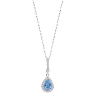 Lotus Silver Collana a Goccia Azzurra -LP1592-1/3