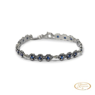 Maestro Riverso Bracciale Donna Primule D'Argento Blu -BRPRM09-B