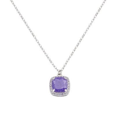 Amen Collana con Creek Stone Viola e Zirconi Lavanda-CLCRQBVILAZ