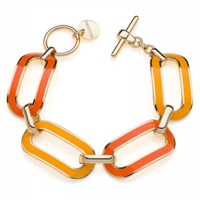 Unoaerre Bracciale Bronzo Dorato con smalto Arancio -2076