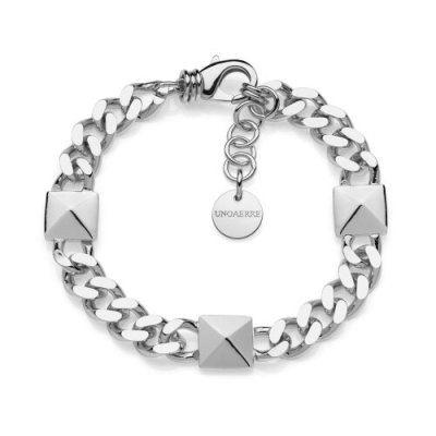 Unoaerre Bracciale Catena Argentata Piramidi -2120