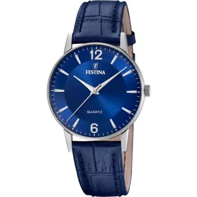 Festina Orologio Azzurro Cinturino In Pelle -F20690/3