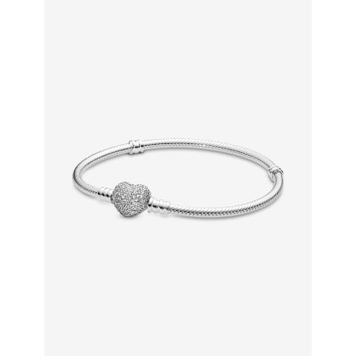 Pandora Bracciale Moments con Chiusura a Cuore Pavè -590727CZ-19