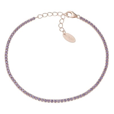 Amen Bracciale Tennis Rosé con Zirconi Viola -BT1RVIB17