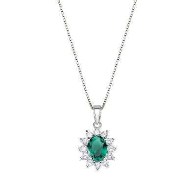 Amen Collana Royal Lady Zircone Verde -CLLDGBBVE