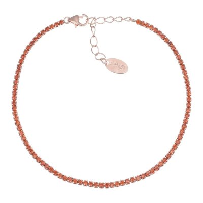 Amen Bracciale Tennis Rosé con Zirconi Arancioni -BT1RAR17