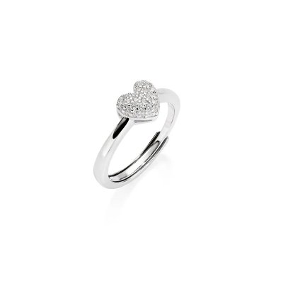 Amen Anello Regolabile Mini Cuore Pavé -RHBOBBZ3