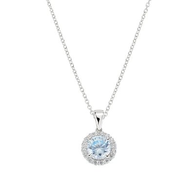 Amen Collana Diamond con Zircone Azzurro -CLLUBOBBACZ