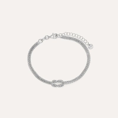 Bracciale a Nodo Bianco Satinato -NODO3