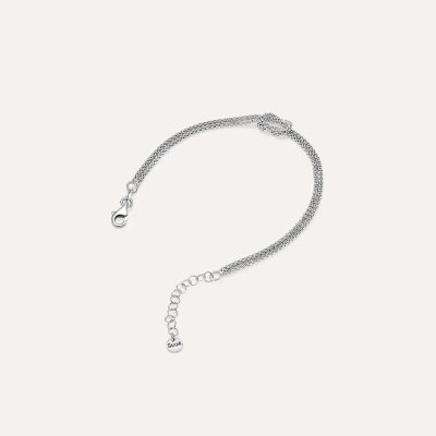 Bracciale a Nodo Bianco Satinato -NODO3