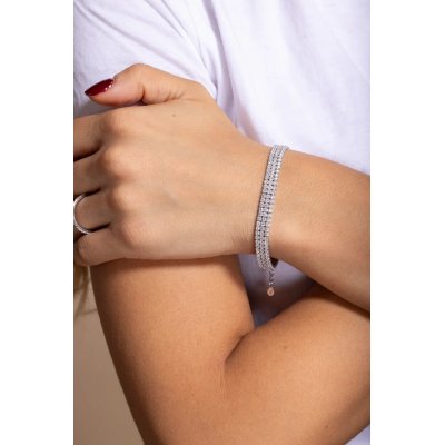 Dilvdò Bracciale Tennis Triple Silver White -BRTCBB3