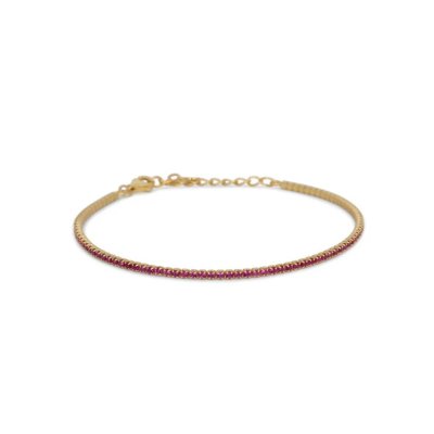 Dilvdò Bracciale Tennis Gold Ruby -BRTCOR