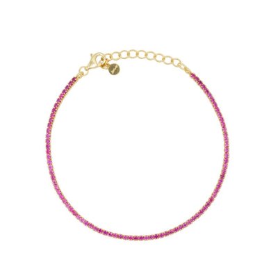 Dilvdò Bracciale Tennis Gold Ruby -BRTCOR