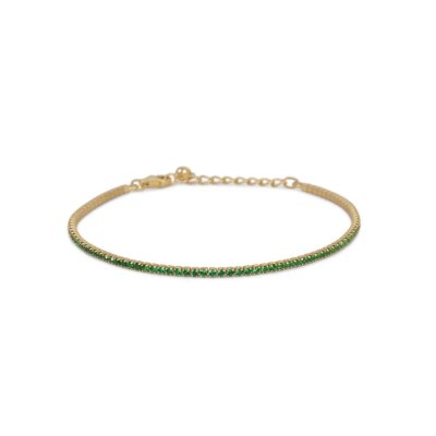 Dilvdò Bracciale Tennis Gold Green -BRTCOV