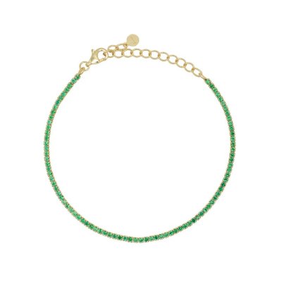 Dilvdò Bracciale Tennis Gold Green -BRTCOV