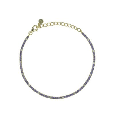 Dilvdò Bracciale Tennis Gold Lilac & White -BRTCOLILALT