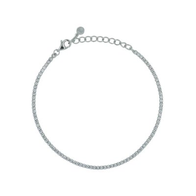 Dilvdò Bracciale Tennis Silver White -BRTCBB